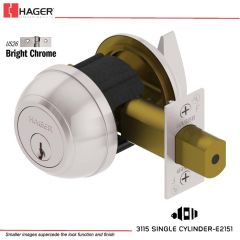 Hager 3115 2-3/4 US26 SCC KD Grade 1 Deadlock Stock No 028121