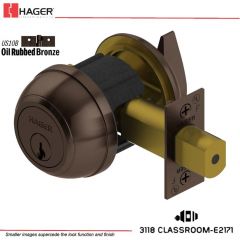 Hager 3118 2-3/4 US10B SCC MK 6PKEY Grade 1 Deadlock Stock No 148722