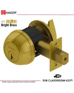 Hager 3118 2-3/4 US3 NC IC Grade 1 Deadlock Stock No 038920