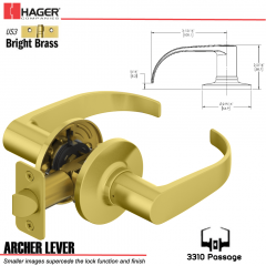 Hager 3310 Archer Lever Tubular Leverset US3 Stock No 197216