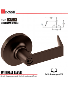 Hager 3410 Withnell Lever Lockset US10B Stock No 127136