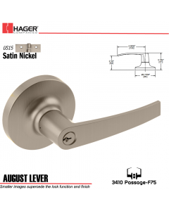 Hager 3410 August Lever Lockset US15 Stock No 132833