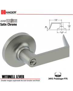 Hager 3410 Withnell Lever Lockset US26D Stock No 055062