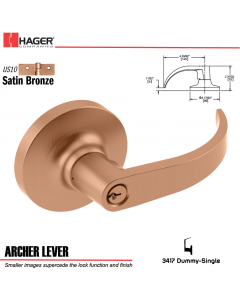 Hager 3417 Archer Lever Lockset US10 Stock No 012576