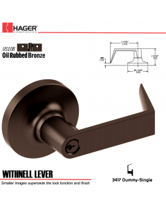 Hager 3417 Withnell Lever Lockset US10B Stock No 012570