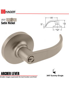 Hager 3417 Archer Lever Lockset US15 Stock No 132121