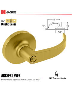 Hager 3417 Archer Lever Lockset US3 Stock No 012573