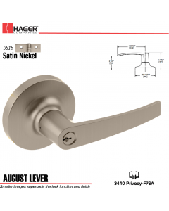 Hager 3440 August Lever Lockset US15 Stock No 160427