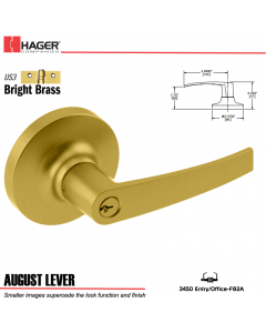 Hager 3450 August Lever Lockset US3 Stock No 028431