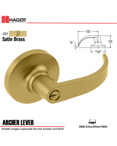 Hager 3450 Archer Lever Lockset US4 Stock No 166222