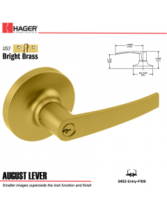 Hager 3453 August Lever Lockset US3 Stock No 028389