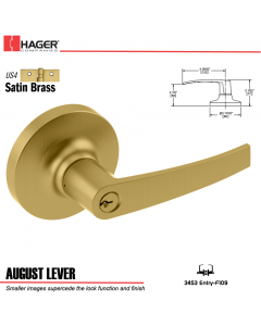 Hager 3453 August Lever Lockset US4 Stock No 028381