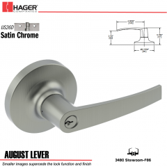 Hager 3480 August Lever Lockset US26D Stock No 134047