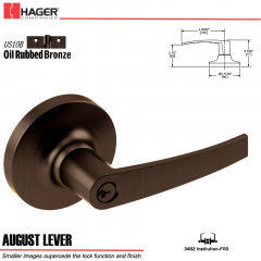 Hager 3482 August Lever Lockset US10B Stock No 158728