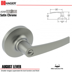 Hager 3482 August Lever Lockset US26D Stock No 160335