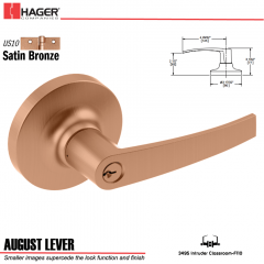 Hager 3495 August Lever Lockset US10 Stock No 006739