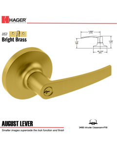 Hager 3495 August Lever Lockset US3 Stock No 007063