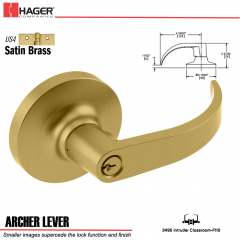 Hager 3495 Archer Lever Lockset US4 Stock No 007199