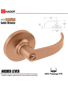 Hager 3510 Archer Lever Lockset US10/US26D Stock No 140408