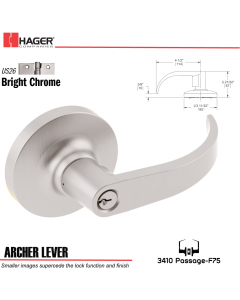 Hager 3510 Archer Lever Lockset US26 Stock No 099721