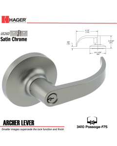 Hager 3510 Archer Lever Lockset US26D Stock No 009645