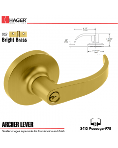 Hager 3510 Archer Lever Lockset US3 Stock No 062149