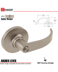 Hager 3517 Archer Lever Lockset US15 Stock No 170915