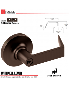 Hager 3525 Withnell Lever Lockset US10B Stock No 117776