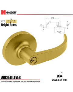 Hager 3525 Archer Lever Lockset US3 Stock No 095533