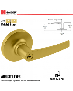 Hager 3525 August Lever Lockset US3 Stock No 038519