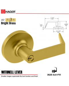 Hager 3525 Withnell Lever Lockset US3 Stock No 095532