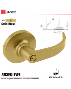 Hager 3525 Archer Lever Lockset US4 Stock No 095534