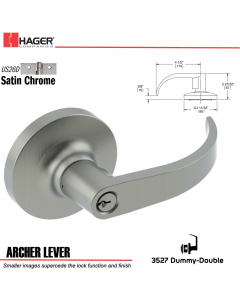 Hager 3527 Archer Lever Lockset US26D Stock No 111198