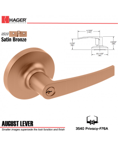 Hager 3540 August Lever Lockset US10 Stock No 113720