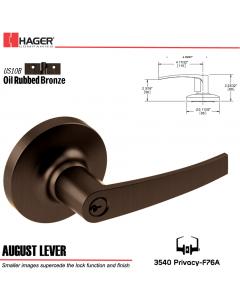 Hager 3540 August Lever Lockset US10B/US26D Stock No 162307