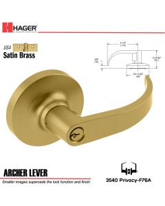 Hager 3540 Archer Lever Lockset US4/US26D Stock No 032596