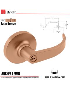 Hager 3550 Archer Lever Lockset US10 Stock No 132912