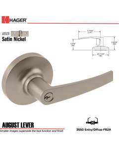 Hager 3550 August Lever Lockset US15 Stock No 161569