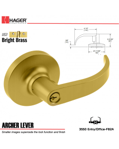 Hager 3550 Archer Lever Lockset US3 Stock No 166600