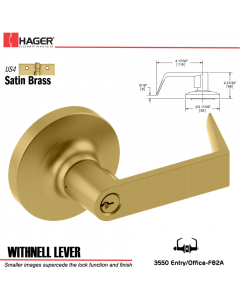 Hager 3550 Withnell Lever Lockset US4 Stock No 011237