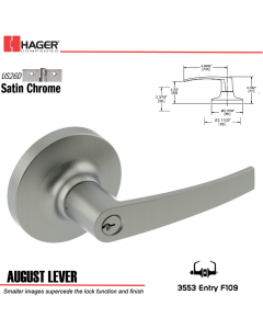 Hager 3553 August Lever Lockset US26D/US26 Stock No 180624