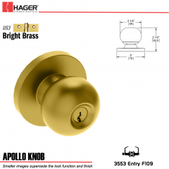 Hager 3553 Apollo Knob Lockset US3 Stock No 098253