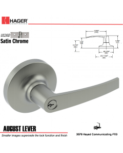 Hager 3579 August Lever Lockset US26D Stock No 133677