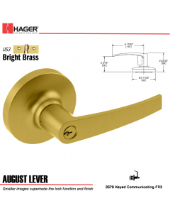 Hager 3579 August Lever Lockset US3 Stock No 192754