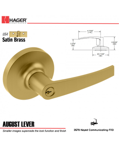 Hager 3579 August Lever Lockset US4 Stock No 027421