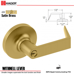 Hager 3579 Withnell Lever Lockset US4 Stock No 095553