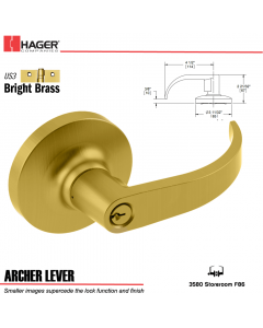 Hager 3580 Archer Lever Lockset US3 Stock No 100404