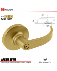 Hager 3580 Archer Lever Lockset US4 Stock No 052030