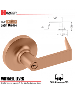 Hager 3610 Withnell Lever Lockset US10 Stock No 013034