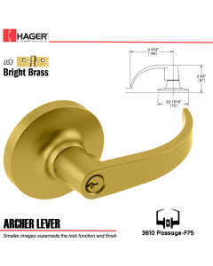 Hager 3610 Archer Lever Lockset US3 Stock No 119605